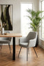 Maxwell Set of 2 Light Grey Textured Fabric Dining Chairs with Arms