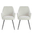 Maxwell Set of 2 Light Beige Textured Fabric Dining Chairs with Arms