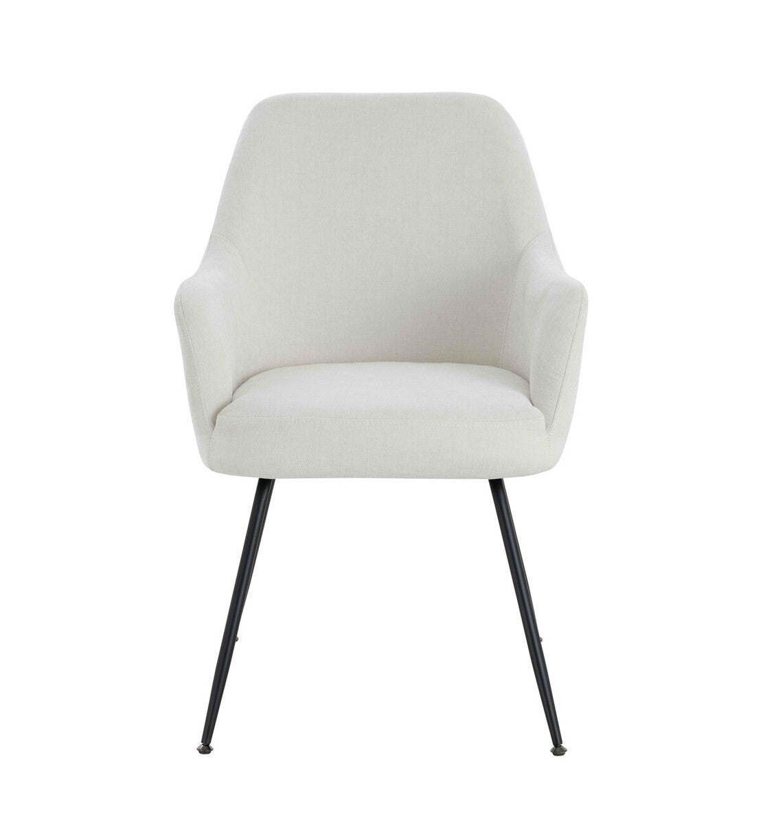 Maxwell Set of 2 Light Beige Textured Fabric Dining Chairs with Arms