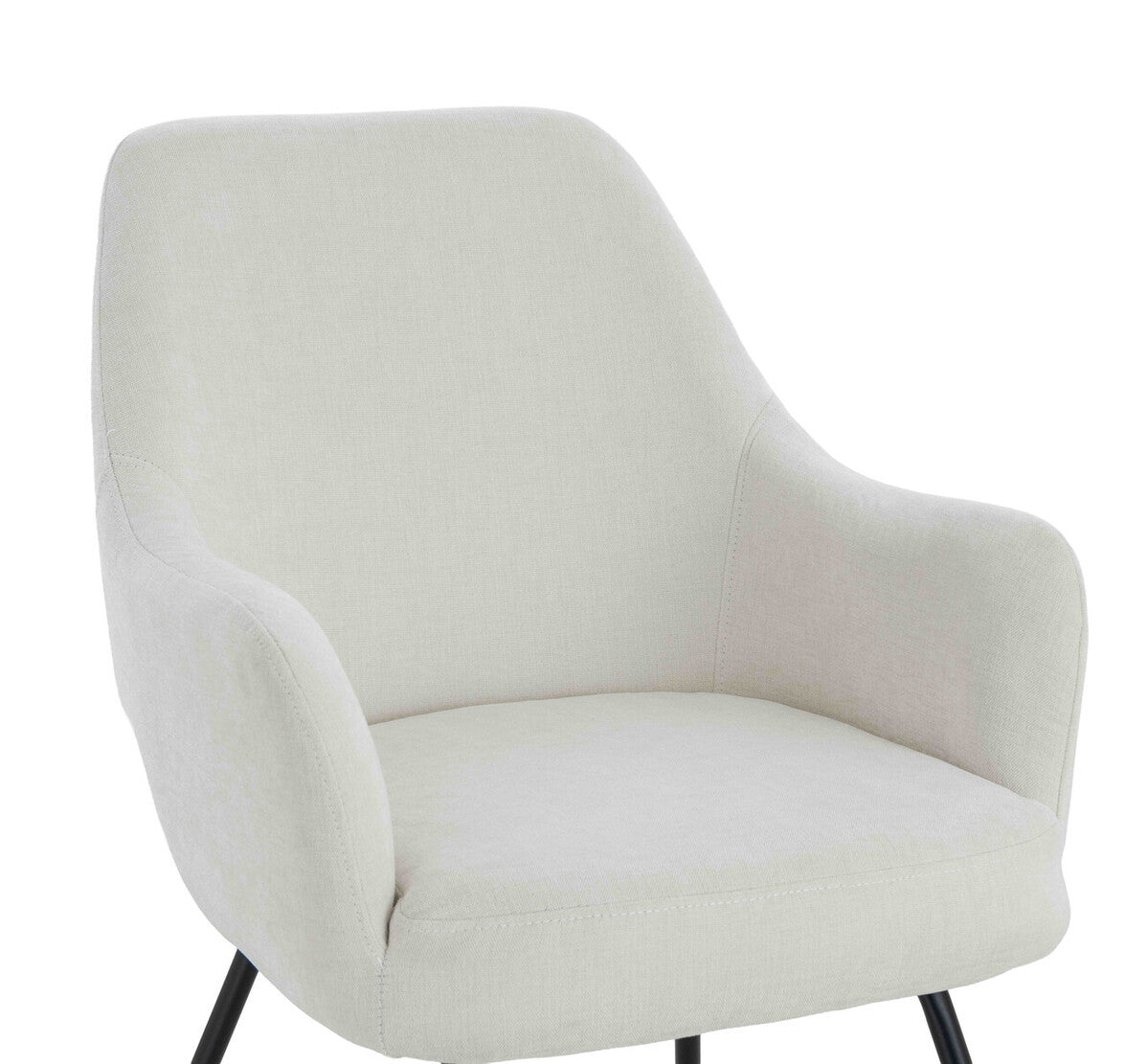 Maxwell Set of 2 Light Beige Textured Fabric Dining Chairs with Arms