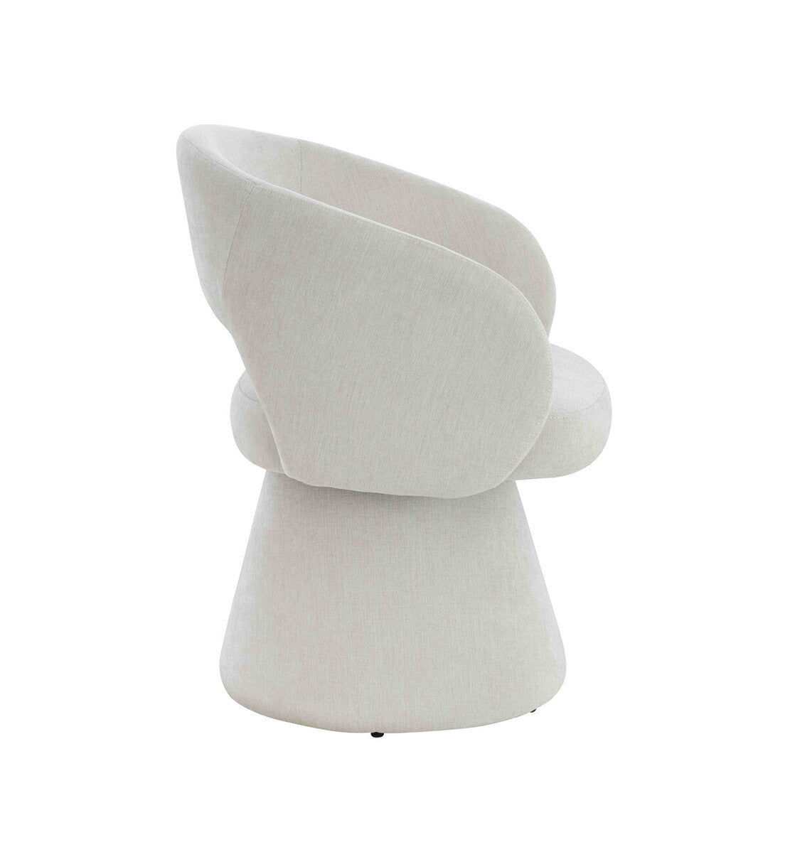 Maxwell Textured Beige Fabric Curved Swivel Dining Chair