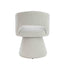 Maxwell Textured Beige Fabric Curved Swivel Dining Chair