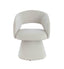 Maxwell Textured Beige Fabric Curved Swivel Dining Chair