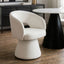 Maxwell Textured Beige Fabric Curved Swivel Dining Chair