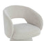 Maxwell Textured Beige Fabric Curved Swivel Dining Chair