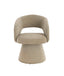 Maxwell Stone Chenille Curved Swivel Dining Chair