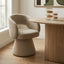 Maxwell Stone Chenille Curved Swivel Dining Chair