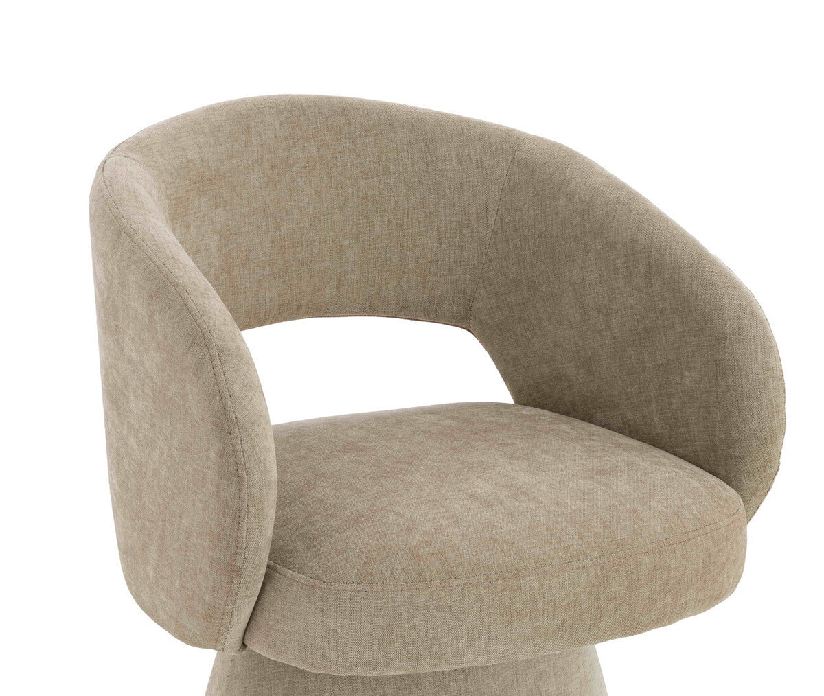Maxwell Stone Chenille Curved Swivel Dining Chair