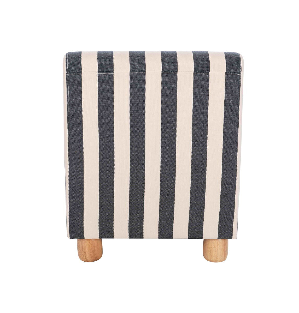 Parlan Black and White Stripe Armless Chair with Wooden Feet
