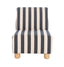 Parlan Black and White Stripe Armless Chair with Wooden Feet