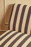 Parlan Black and White Stripe Armless Chair with Wooden Feet