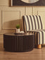 Parlan Black and White Stripe Armless Chair with Wooden Feet