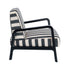 Parnay Black and White Stripe Armchair with Wooden Frame