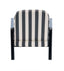 Parnay Black and White Stripe Armchair with Wooden Frame