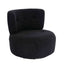 Passa Black Textured Curved Swivel Lounge Chair