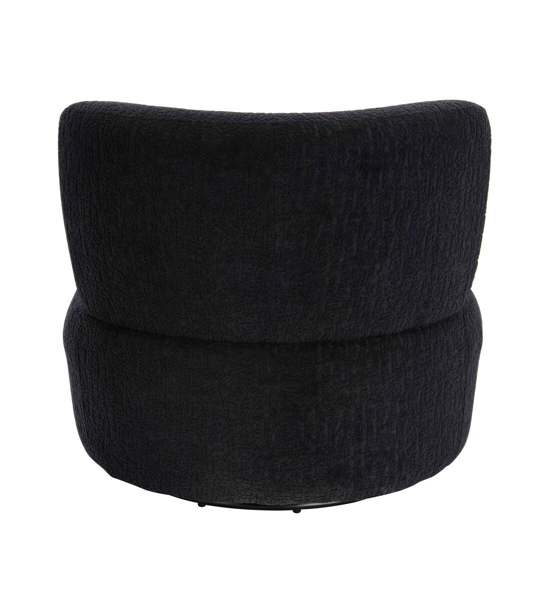 Passa Black Textured Curved Swivel Lounge Chair