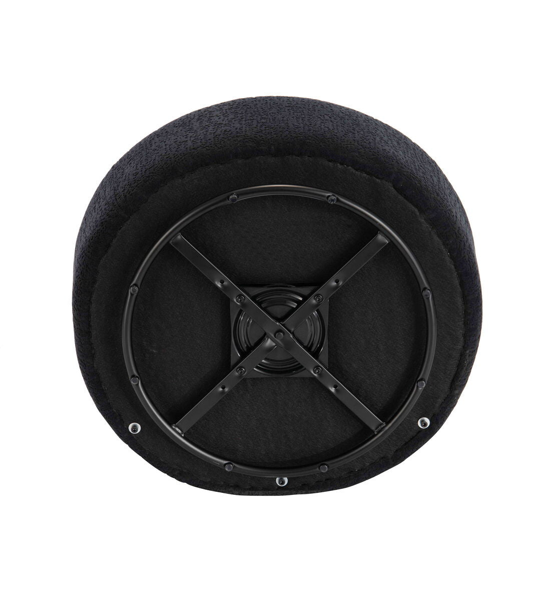 Passa Black Textured Curved Swivel Lounge Chair