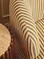 Parsac Olive Green and White Stripe Swivel Lounge Chair