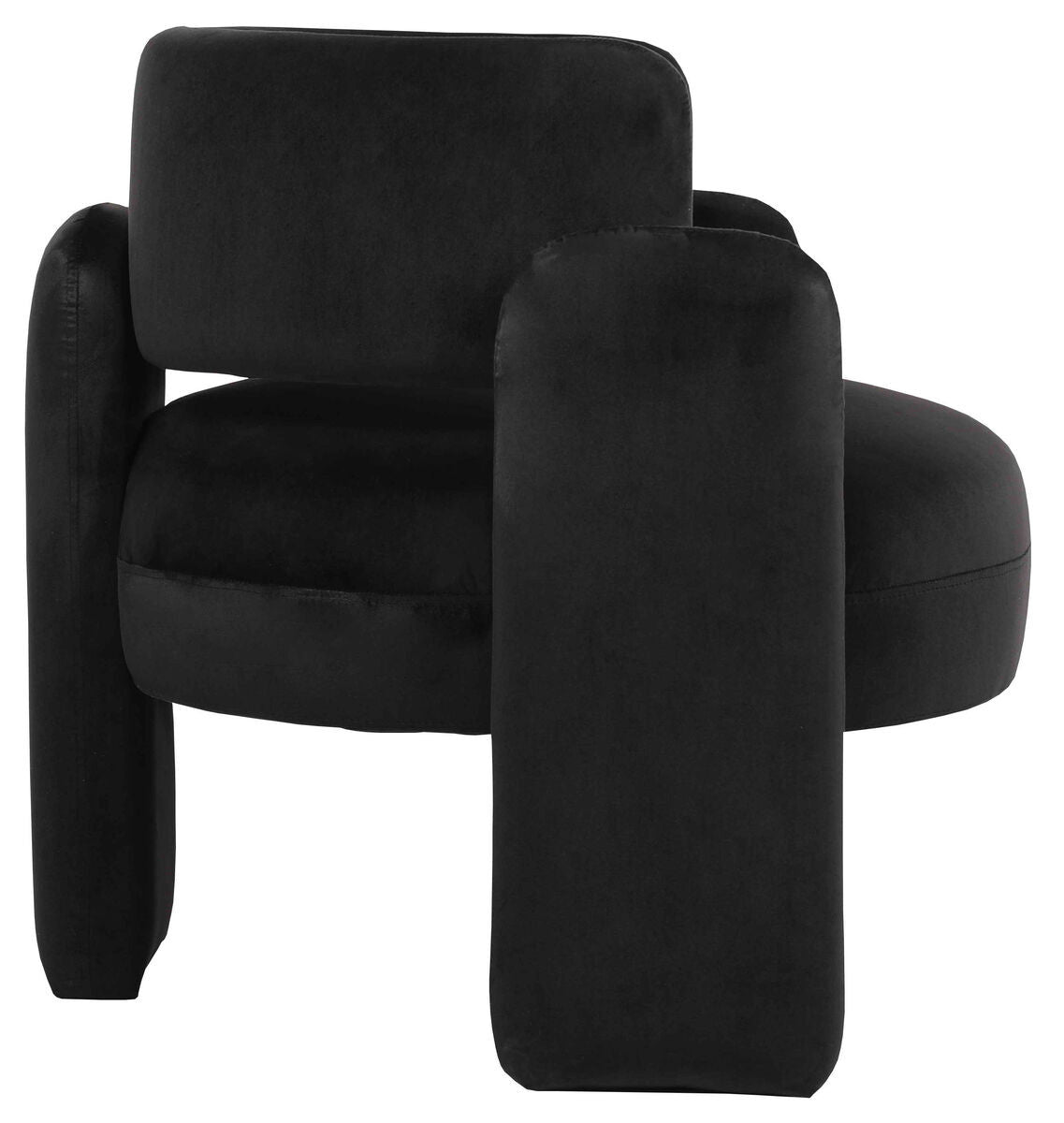 Parux Black Velvet Curved Chair