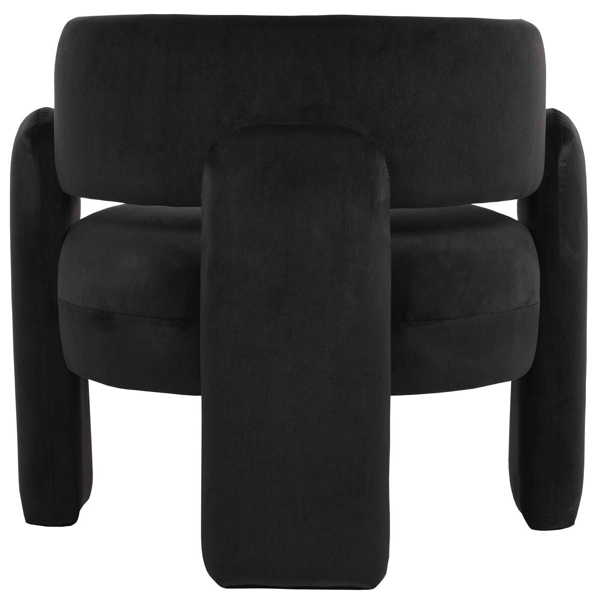Parux Black Velvet Curved Chair