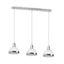Vermont Three White and Chrome Shade Pendant Light