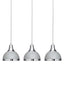 Vermont Three Shutter Grey and Chrome Shade Pendant Light