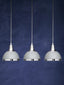 Vermont Three Shutter Grey and Chrome Shade Pendant Light