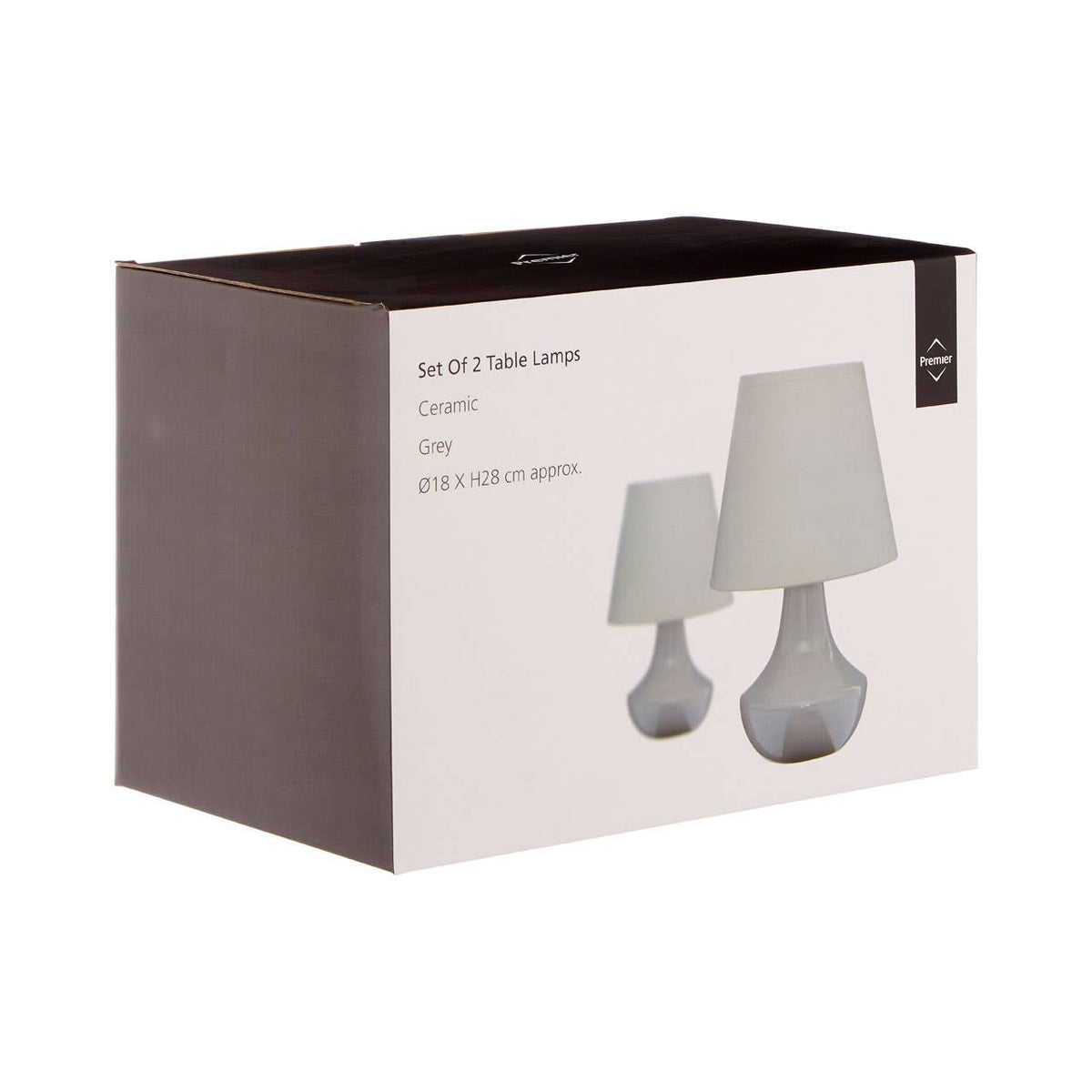 Globo Set of Two Grey Ceramic Table Lamps