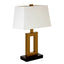 Leora White Fabric Shade with Gold Finish Frame Table Lamp