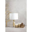 Sellis Clear Glass and Antique Brass Finish Metal Table Lamp