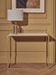 Sellis Clear Glass and Antique Brass Finish Metal Table Lamp