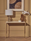 Sellis Clear Glass and Antique Brass Finish Metal Table Lamp