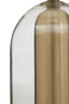 Sellis Clear Glass and Antique Brass Finish Metal Table Lamp
