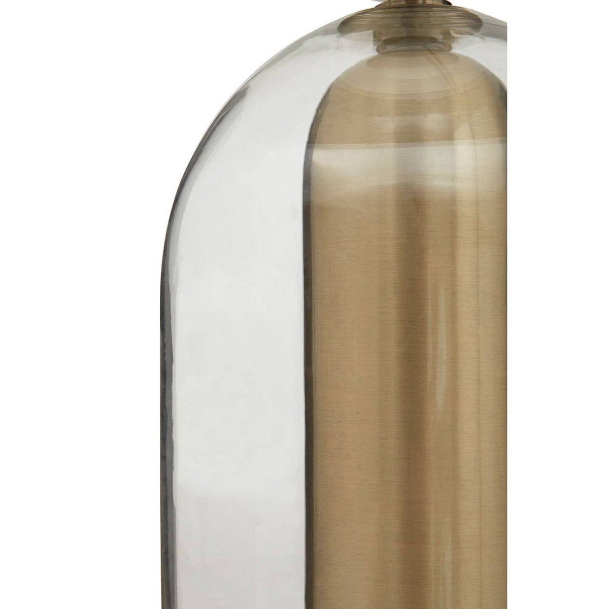 Sellis Clear Glass and Antique Brass Finish Metal Table Lamp