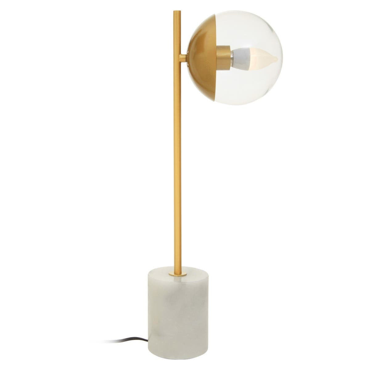 Revive Gold Finish Metal Table Lamp with White Marble Base