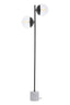 Revive Two Light Black Floor Lamp with Marble Base