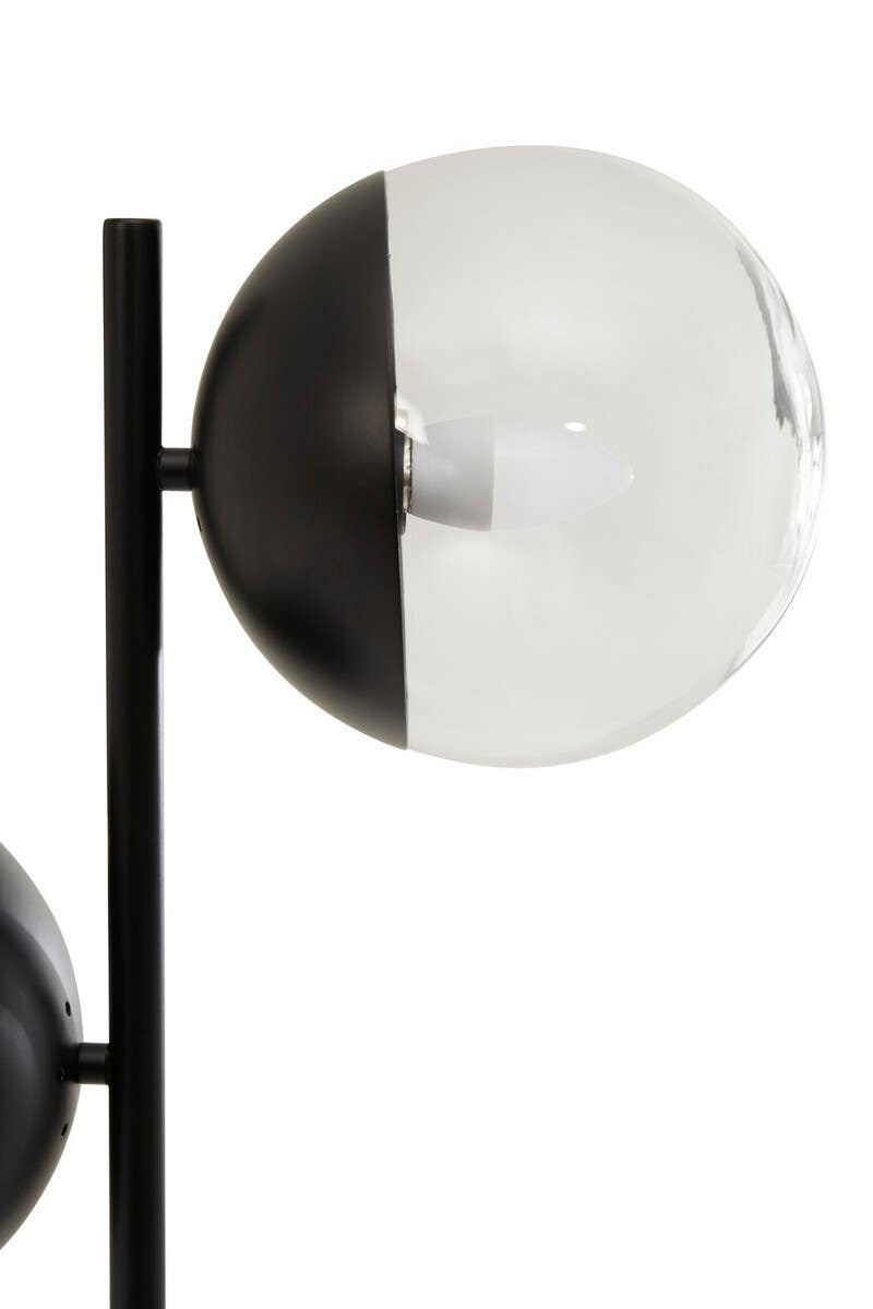 Revive Two Light Black Floor Lamp with Marble Base