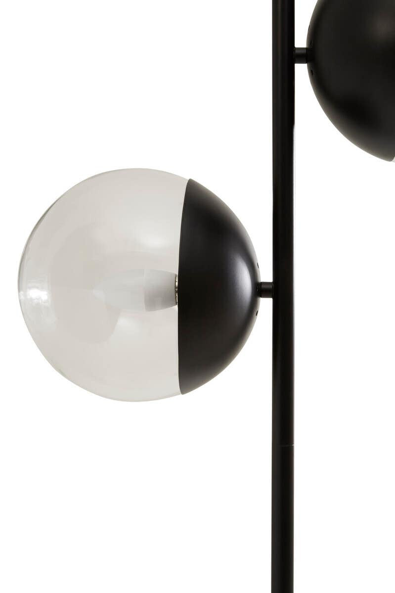 Revive Two Light Black Floor Lamp with Marble Base