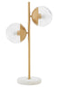 Revive Two Light Gold Finish Table Lamp with White Marble Base