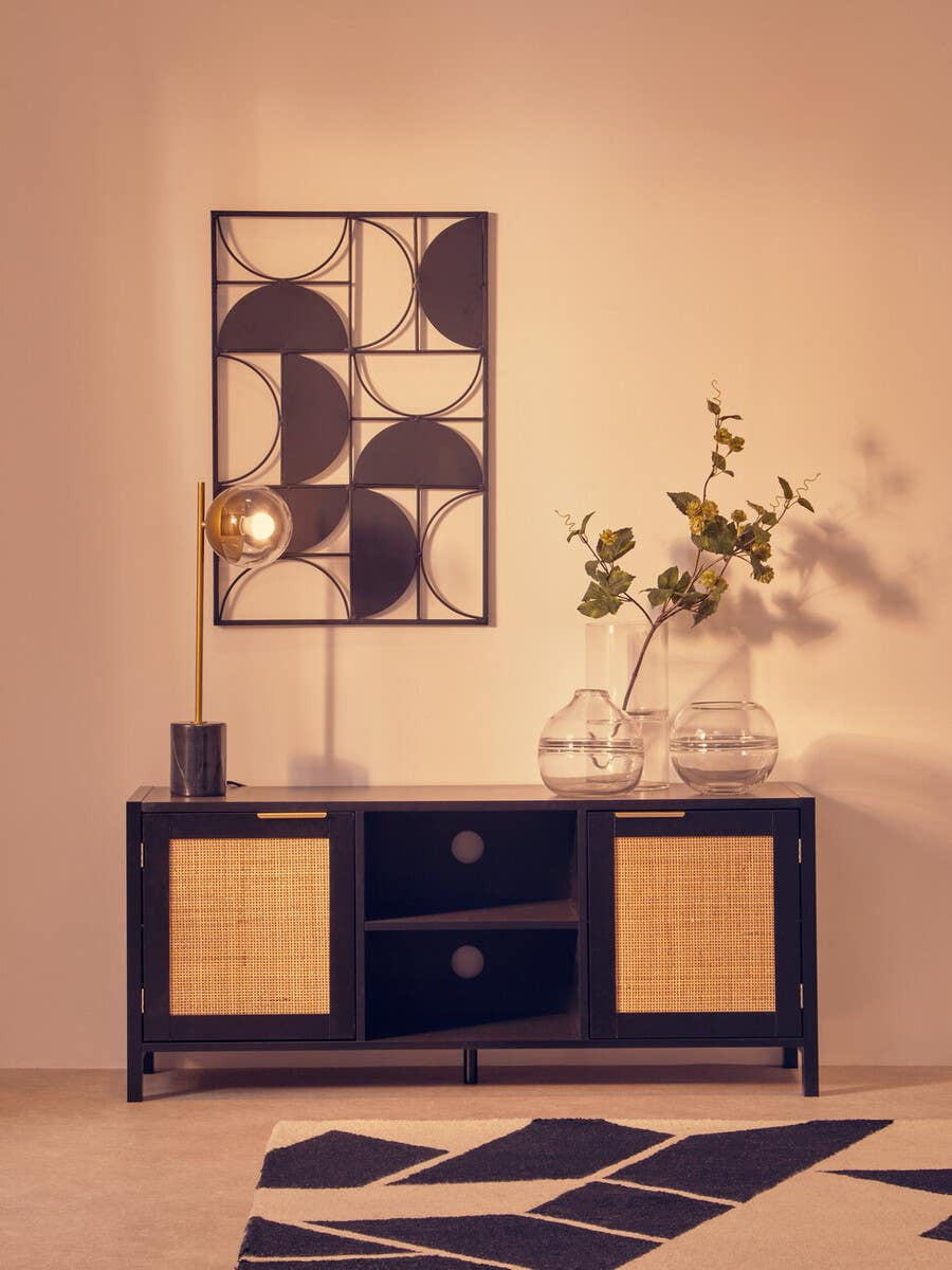 Revive Small Gold Finish Metal Table Lamp with Black Marble Base