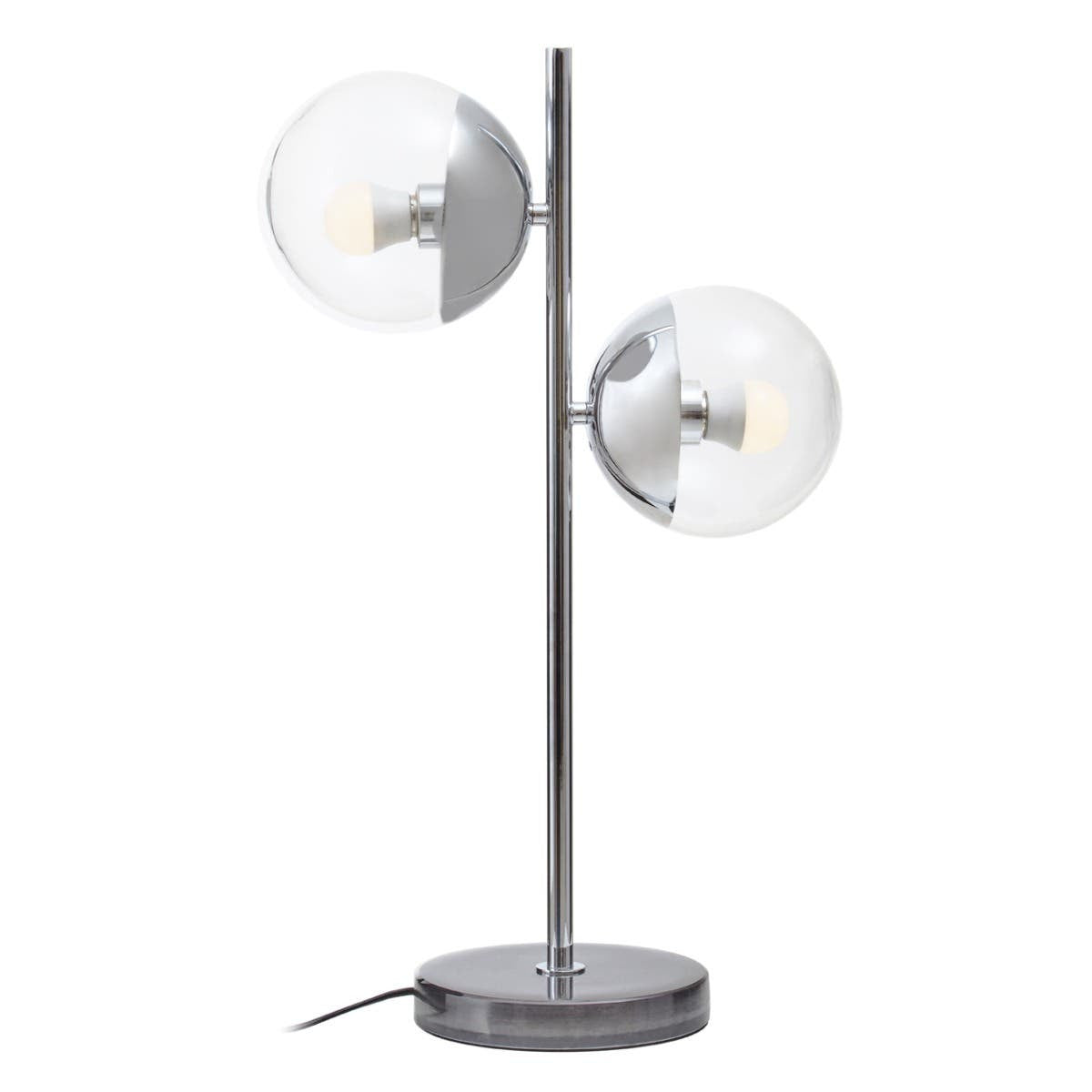 Revive Two Light Silver and Black Marble Table Lamp