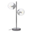 Revive Two Light Silver and Black Marble Table Lamp