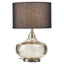 Luz Silver Glass with Black Shade Table Lamp