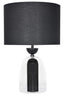 Sellis Clear Glass and Black Metal Table Lamp