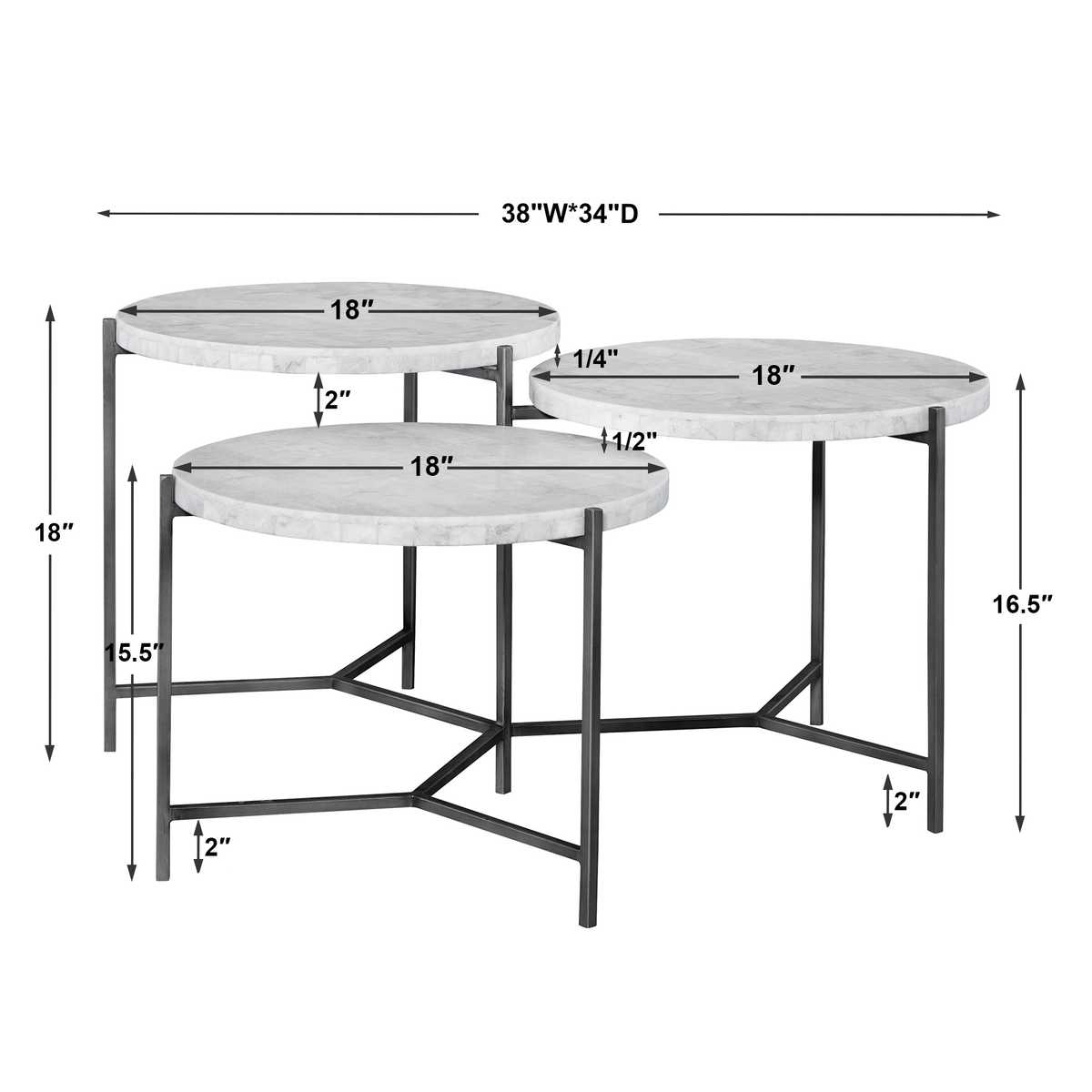 Uttermost Living Contarini Tiered Coffee Table House of Isabella UK