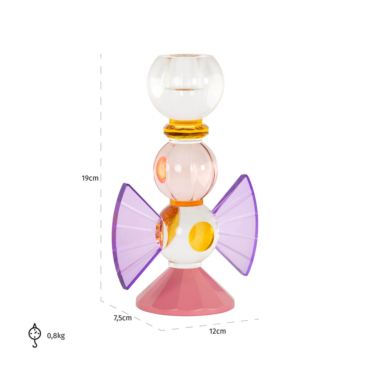 Candle holder Liony pink