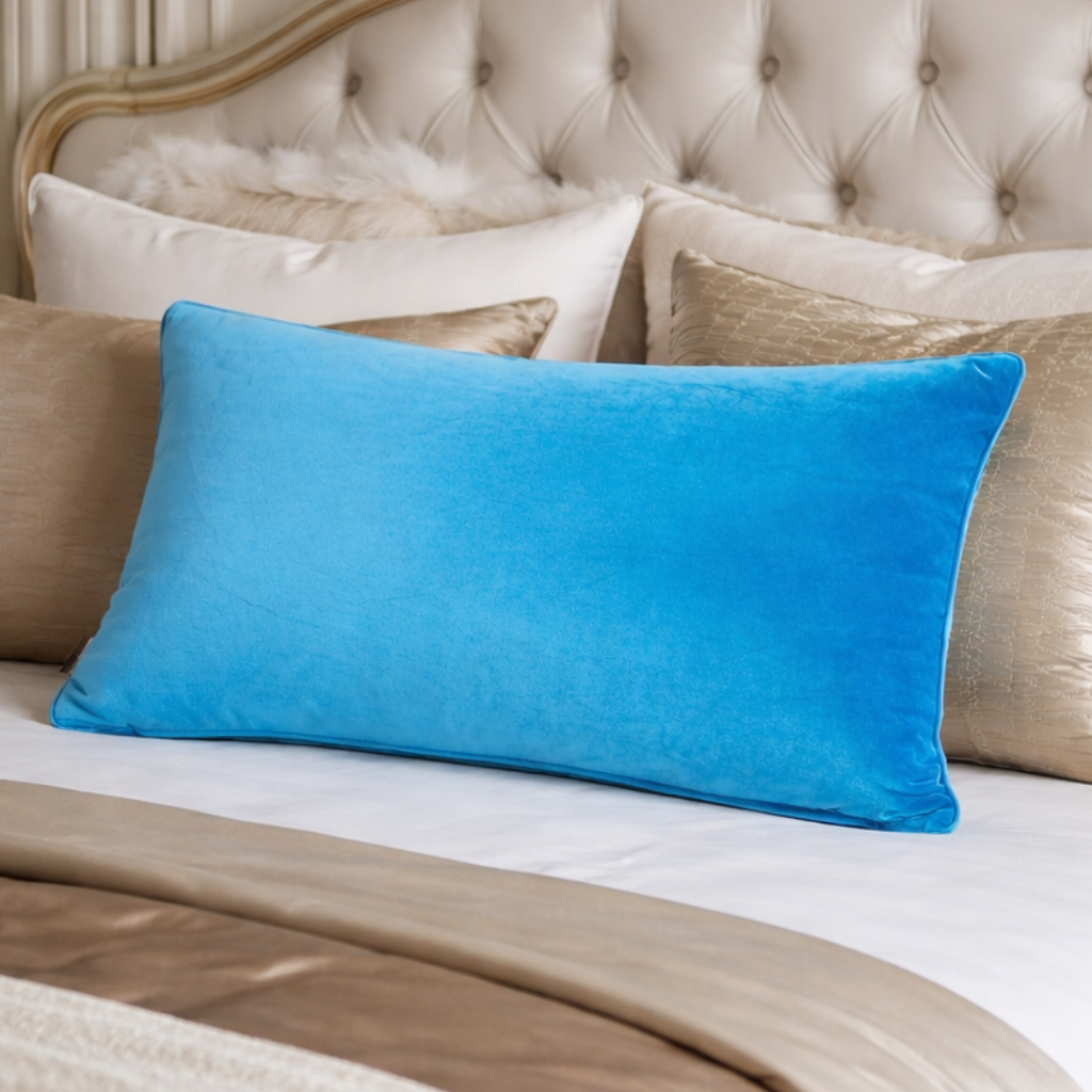 Malini Luxe Rectangle Turquoise Cushion
