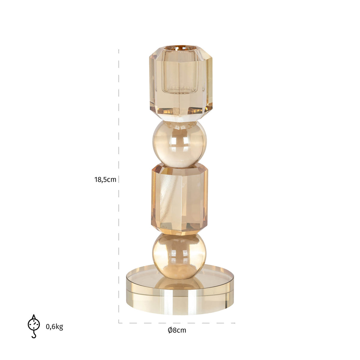 Candle holder Meral brown small