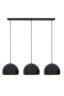 Hanging lamp 3L 120x33x25 cm JAICEY matt black-gold