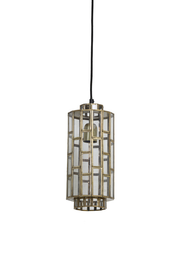 Hanging lamp 15x31 cm SSTRENE antique bronze+glass